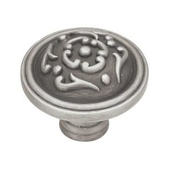 French Romantics 1-1/2 Inch Diameter Brushed Satin Pewter Cabinet Knob French Romantics 1-1/2 Inch Diameter Brushed Satin Pewter Cabinet Knob