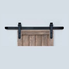 Designer Barn Door Rolling Hardware & 7' Track Smooth Iron Designer Barn Door Rolling Hardware & 7' Track Smooth Iron