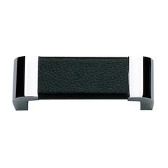 Paradigm 3 Inch Center to Center Chrome/Black Leather Cabinet Pull Paradigm 3 Inch Center to Center Chrome/Black Leather Cabinet Pull