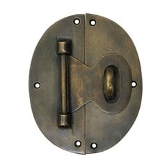 Oval Back Lock with Hook 4 inch L x 5 inch W - Antique Brass Oval Back Lock with Hook 4 inch L x 5 inch W - Antique Brass