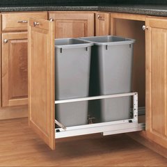 Double Trash Pullout 50 Quart-Silver Double Trash Pullout 50 Quart-Silver
