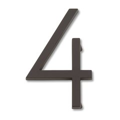 Modern Avalon House Number Four Aged Bronze Modern Avalon House Number Four Aged Bronze