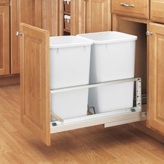 Double Trash Pullout 27 Quart-White Double Trash Pullout 27 Quart-White