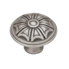 French Romantics 1-9/16 Inch Diameter Brushed Satin Pewter Cabinet Knob French Romantics 1-9/16 Inch Diameter Brushed Satin Pewter Cabinet Knob