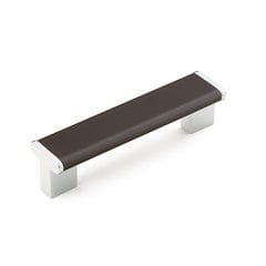 Italian Designs-Tenor 5-1/16 Inch Center to Center Espresso Brown/Polished Chrome Cabinet Pull Italian Designs-Tenor 5-1/16 Inch Center to Center Espresso Brown/Polished Chrome Cabinet Pull