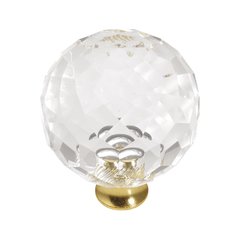 Crystal Palace 1-1/4 Inch Diameter Crystal Acrylic/Polished Brass Cabinet Knob Crystal Palace 1-1/4 Inch Diameter Crystal Acrylic/Polished Brass Cabinet Knob