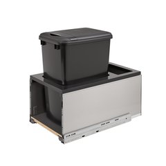Legrabox Single Trash Pullout 50 Quart Stainless/Black Legrabox Single Trash Pullout 50 Quart Stainless/Black