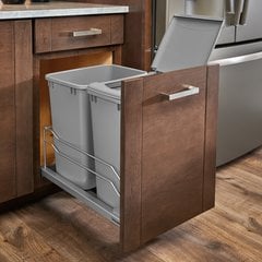 53WC Double Trash Pullout 35 Quart Silver 53WC Double Trash Pullout 35 Quart Silver
