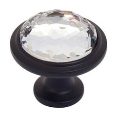 Legacy Crystal 1-5/16 Inch Diameter Matte Black Cabinet Knob Legacy Crystal 1-5/16 Inch Diameter Matte Black Cabinet Knob