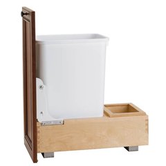 Single Trash Pullout 35 Quart-Wood Single Trash Pullout 35 Quart-Wood