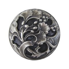 Floral 1-3/8 Inch Diameter Antique Pewter Cabinet Knob Floral 1-3/8 Inch Diameter Antique Pewter Cabinet Knob