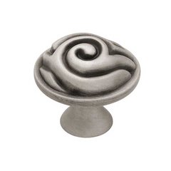 Circles & Scrolls 1-5/16 Inch Diameter Brushed Satin Pewter Cabinet Knob Circles & Scrolls 1-5/16 Inch Diameter Brushed Satin Pewter Cabinet Knob