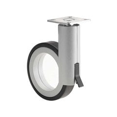 Caster With Swivel & Brake - Black & Aluminum Caster With Swivel & Brake - Black & Aluminum
