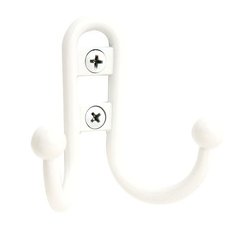Amerock Double Prong Robe Hook-White Amerock Double Prong Robe Hook-White
