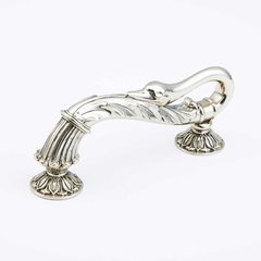Swans 5 Inch Center to Center White Brass Cabinet Pull Swans 5 Inch Center to Center White Brass Cabinet Pull