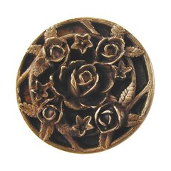 Floral 1-1/16 Inch Diameter Antique Brass Cabinet Knob Floral 1-1/16 Inch Diameter Antique Brass Cabinet Knob