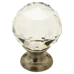 Fire 1-1/8 Inch Diameter Clear Crystal/Satin Nickel Cabinet Knob Fire 1-1/8 Inch Diameter Clear Crystal/Satin Nickel Cabinet Knob