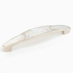 Mother of Pearl 6 Inch Center to Center Polished NIckel/White Mother of Pearl Cabinet Pull Mother of Pearl 6 Inch Center to Center Polished NIckel/White Mother of Pearl Cabinet Pull