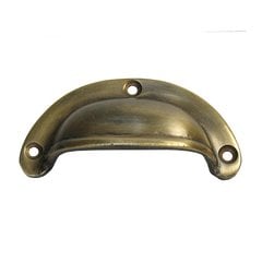 Bin Pulls 7/8 Inch Center to Center Unlacquered Antique Brass Cabinet Cup Pull Bin Pulls 7/8 Inch Center to Center Unlacquered Antique Brass Cabinet Cup Pull