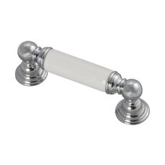 Gaslight 3 Inch Center to Center Chrome With White Cabinet Pull Gaslight 3 Inch Center to Center Chrome With White Cabinet Pull