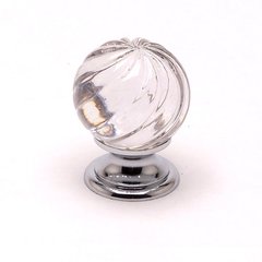 Europa 1-3/16 Inch Diameter Clear Crystal Swirl/Chrome Cabinet Knob Europa 1-3/16 Inch Diameter Clear Crystal Swirl/Chrome Cabinet Knob
