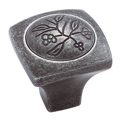 Vineyard 1-1/8 Inch Diameter Wrought Iron Dark Cabinet Knob Vineyard 1-1/8 Inch Diameter Wrought Iron Dark Cabinet Knob