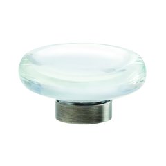 Glacio Knob 1-3/4" Dia Clear Crystal/Gunmetal Glacio Knob 1-3/4" Dia Clear Crystal/Gunmetal