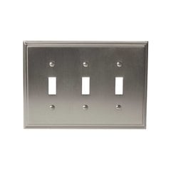 Mulholland Three Toggle Wall Plate Satin Nickel Mulholland Three Toggle Wall Plate Satin Nickel