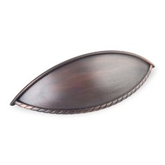 Lenoir 3-3/4 Inch Center to Center Dark Brushed Antique Copper Cabinet Cup Pull Lenoir 3-3/4 Inch Center to Center Dark Brushed Antique Copper Cabinet Cup Pull