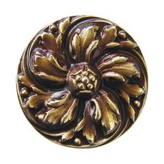 English Garden 1-3/8 Inch Diameter Antique Brass Cabinet Knob English Garden 1-3/8 Inch Diameter Antique Brass Cabinet Knob