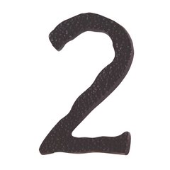 Hammered House Number Two Aged Bronze Hammered House Number Two Aged Bronze
