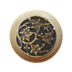 Leaves 1-1/2 Inch Diameter Antique Brass Cabinet Knob Leaves 1-1/2 Inch Diameter Antique Brass Cabinet Knob