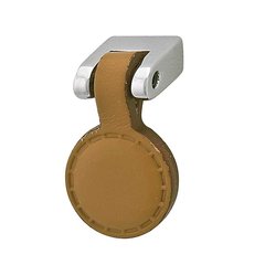 Bella Italiana 5/8 Inch Length Polished Chrome/Leather Cabinet Knob Bella Italiana 5/8 Inch Length Polished Chrome/Leather Cabinet Knob