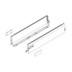 Tandembox D- 22" Drawer Profile Left/Right Stainless Steel Tandembox D- 22" Drawer Profile Left/Right Stainless Steel