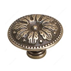 Louis XV 1-7/16 Inch Diameter Burnished Brass Cabinet Knob Louis XV 1-7/16 Inch Diameter Burnished Brass Cabinet Knob
