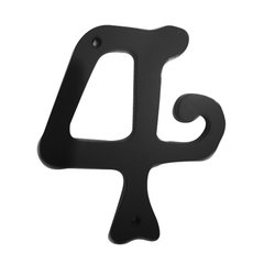 Large Scroll House Number Four Matte Black Large Scroll House Number Four Matte Black