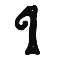 Large Scroll House Number One Matte Black Large Scroll House Number One Matte Black