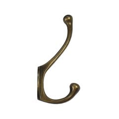 Round Top Double Hook 4-1/2" L X 1-1/4" W - Antique Brass Round Top Double Hook 4-1/2" L X 1-1/4" W - Antique Brass
