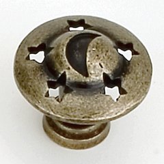 Celestials 1-1/4 Inch Diameter Antique Brass Cabinet Knob Celestials 1-1/4 Inch Diameter Antique Brass Cabinet Knob
