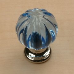 Tahoe 1-1/4 Inch Diameter Sapphire/Polished Chrome Cabinet Knob Tahoe 1-1/4 Inch Diameter Sapphire/Polished Chrome Cabinet Knob