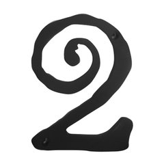 Large Scroll House Number Two Matte Black Large Scroll House Number Two Matte Black