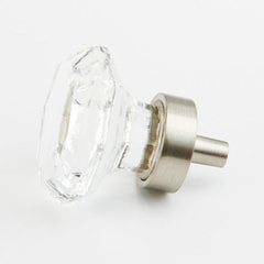 Fire 1-1/4 Inch Diameter Clear/Satin Nickel Cabinet Knob Fire 1-1/4 Inch Diameter Clear/Satin Nickel Cabinet Knob