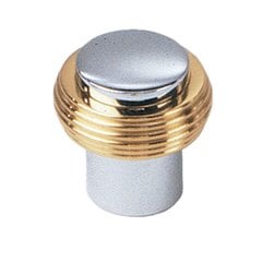 Solid Brass 3/4 Inch Diameter Chrome With Brass Cabinet Knob Solid Brass 3/4 Inch Diameter Chrome With Brass Cabinet Knob