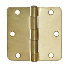 1/4" Radius Door Hinge 4" X 4" Satin Brass 1/4" Radius Door Hinge 4" X 4" Satin Brass