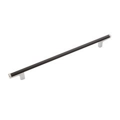 Regatta 8-13/16 Inch Center to Center Matte Black/Polished Chrome Cabinet Pull Regatta 8-13/16 Inch Center to Center Matte Black/Polished Chrome Cabinet Pull