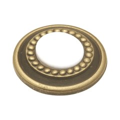 Cavalier 1-1/4 Inch Diameter Antique Brass & White Cabinet Knob Cavalier 1-1/4 Inch Diameter Antique Brass & White Cabinet Knob