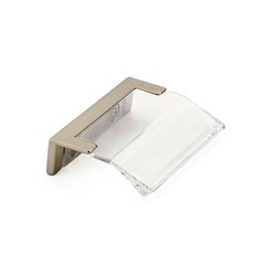 Positano Edge Pull 1-1/4" C/C Satin Nickel and Clear Positano Edge Pull 1-1/4" C/C Satin Nickel and Clear