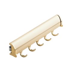 Elite Belt Rack Polished Brass 11-7/8" L - 5 Hook Elite Belt Rack Polished Brass 11-7/8" L - 5 Hook