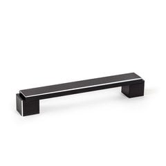 Structure 5-1/16 Inch Center to Center Black Silver Cabinet Pull Structure 5-1/16 Inch Center to Center Black Silver Cabinet Pull
