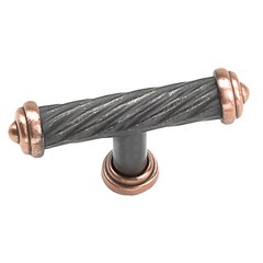 Capri 2-1/2 Inch Length Antique Pewter With Copper Cabinet Knob Capri 2-1/2 Inch Length Antique Pewter With Copper Cabinet Knob